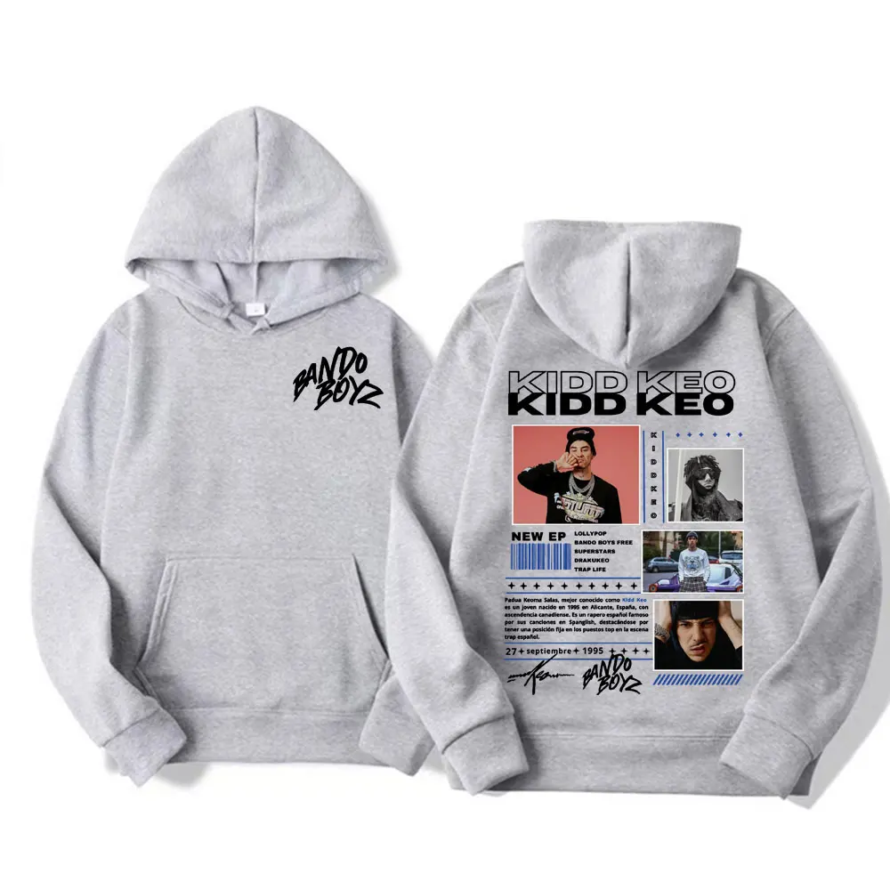 Rapper Kidd Keo Bando Boyz Tour Merch Felpa con cappuccio da uomo Hip Hop Pop Music Street Felpa casual in pile a maniche lunghe