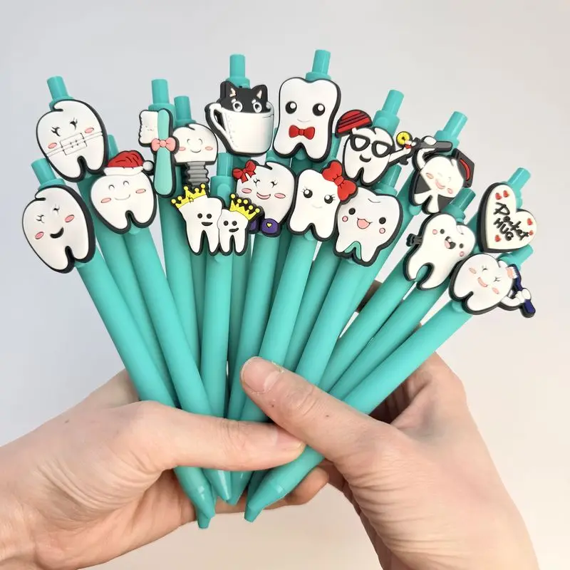 20/30pcs Creative, simple, cute cartoon medical doctor and dentist themed retractable ballpoint pen Campus Design Back-to-School