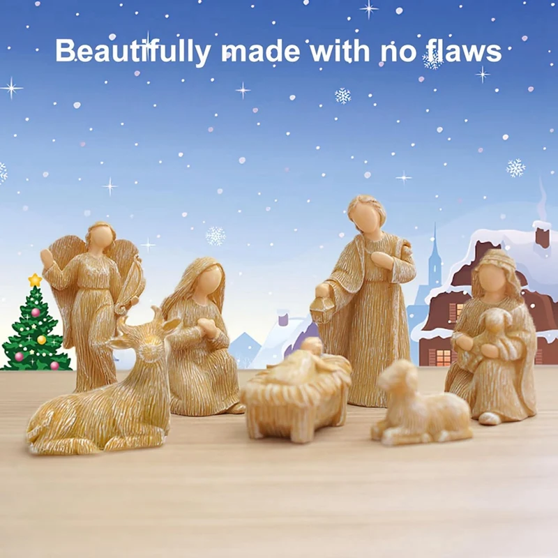 Christmas Nativity Set, Set Gift Ornaments Crafts Decoration, Living Room Bedroom Decorative Accessories-ABHG view 3
