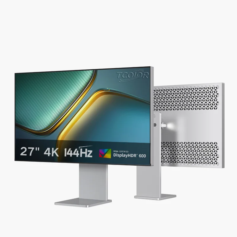 

TCOIOR 27 дюймов, 4K, 144 Гц, Fast-IPS HDR600, 1 мс, GTG, 98% DCI-P3, 10-битный дисплей с высокой скоростью обновления, дизайнерский и игровой монитор