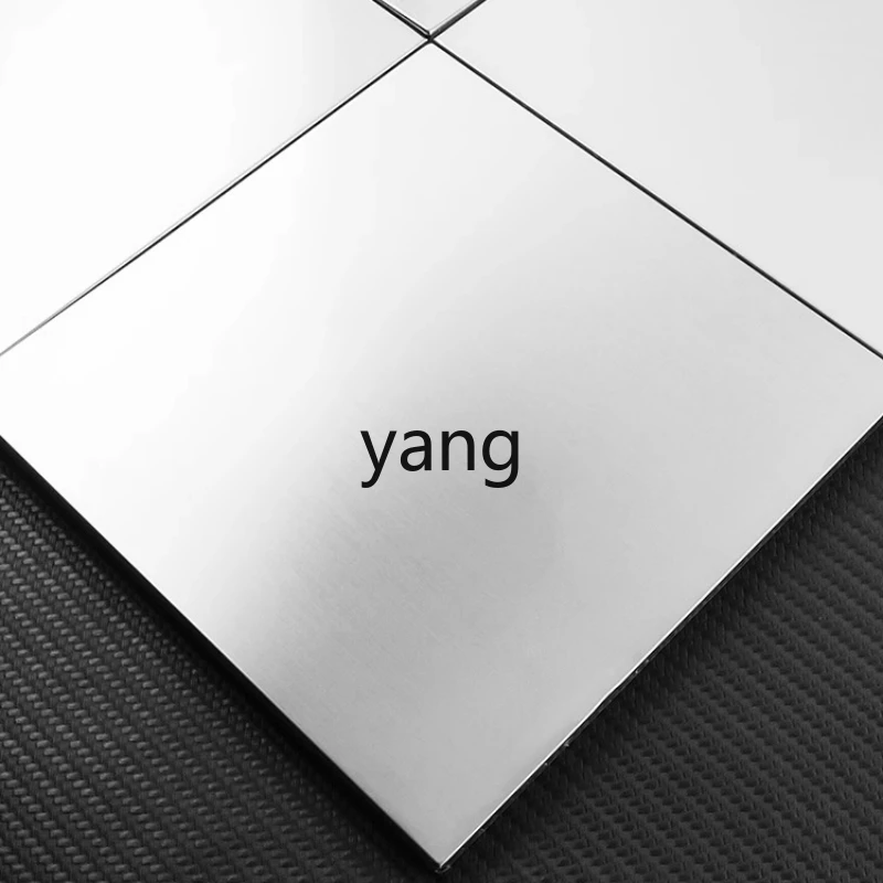 

LTT silver brushed metal mosaic tile stainless steel background wall living room wall sticker square brick