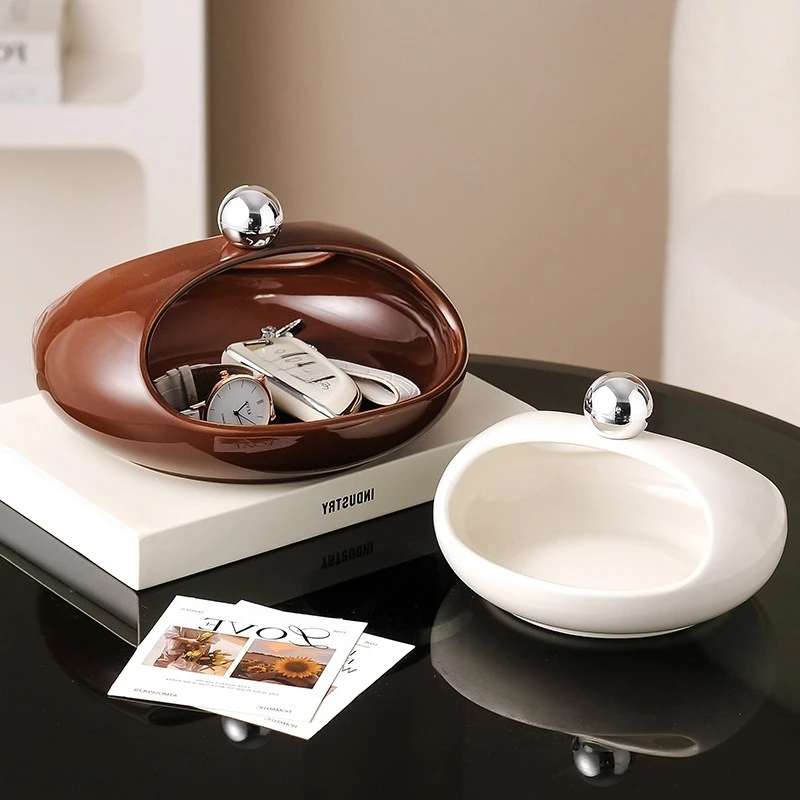 Oval Pebbles Desktop Storage Tray Key Storage Bowl Candy Bowl Desktop Container Geometric Rack Jewelry Tray Home Decoration