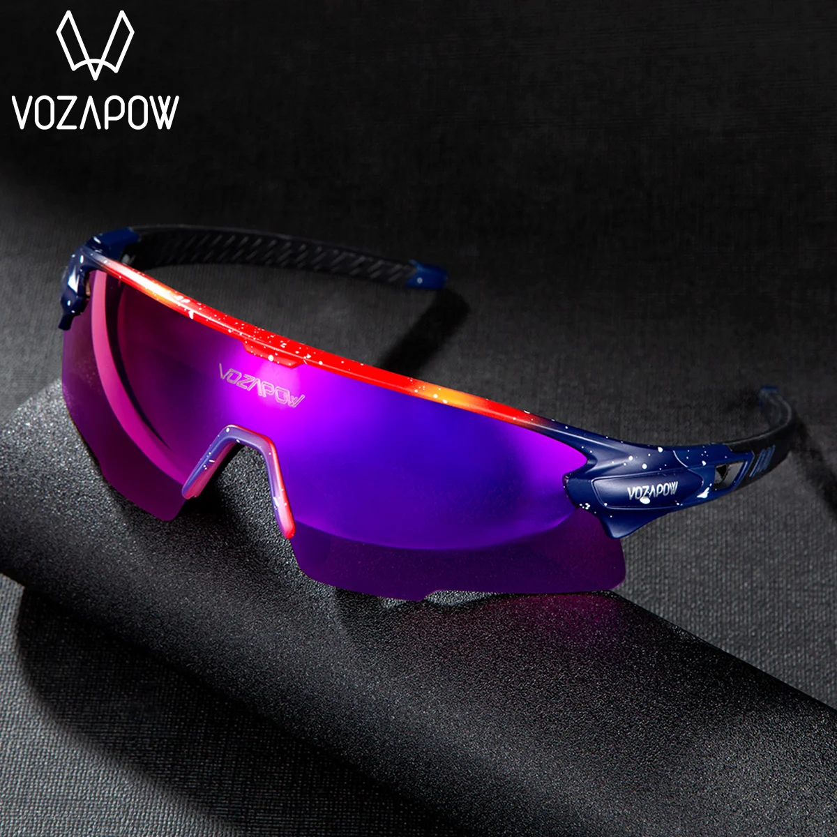 Vozapow 2Pcs Polarized UV400 Cycling Sunglasses For Men Bike Eyewear Women Bicycle Goggle Outdoor Riding Running Glasses 3 Lens