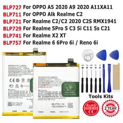 New BLP711 BLP741 BLP757 BLP721 BLP729 BLP727 Battery For Oppo Realme Için A1K A11 A11X A9C2 X2 XT Realme 5 6 Pro/5i/5S