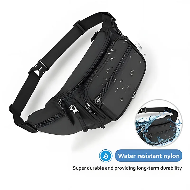 Sport Waist Pack Bag Waterproof Fanny Pack Hip Bum Bag Crossbody Purse Pouch for Workout Traveling Casual Running Hiking Cycling