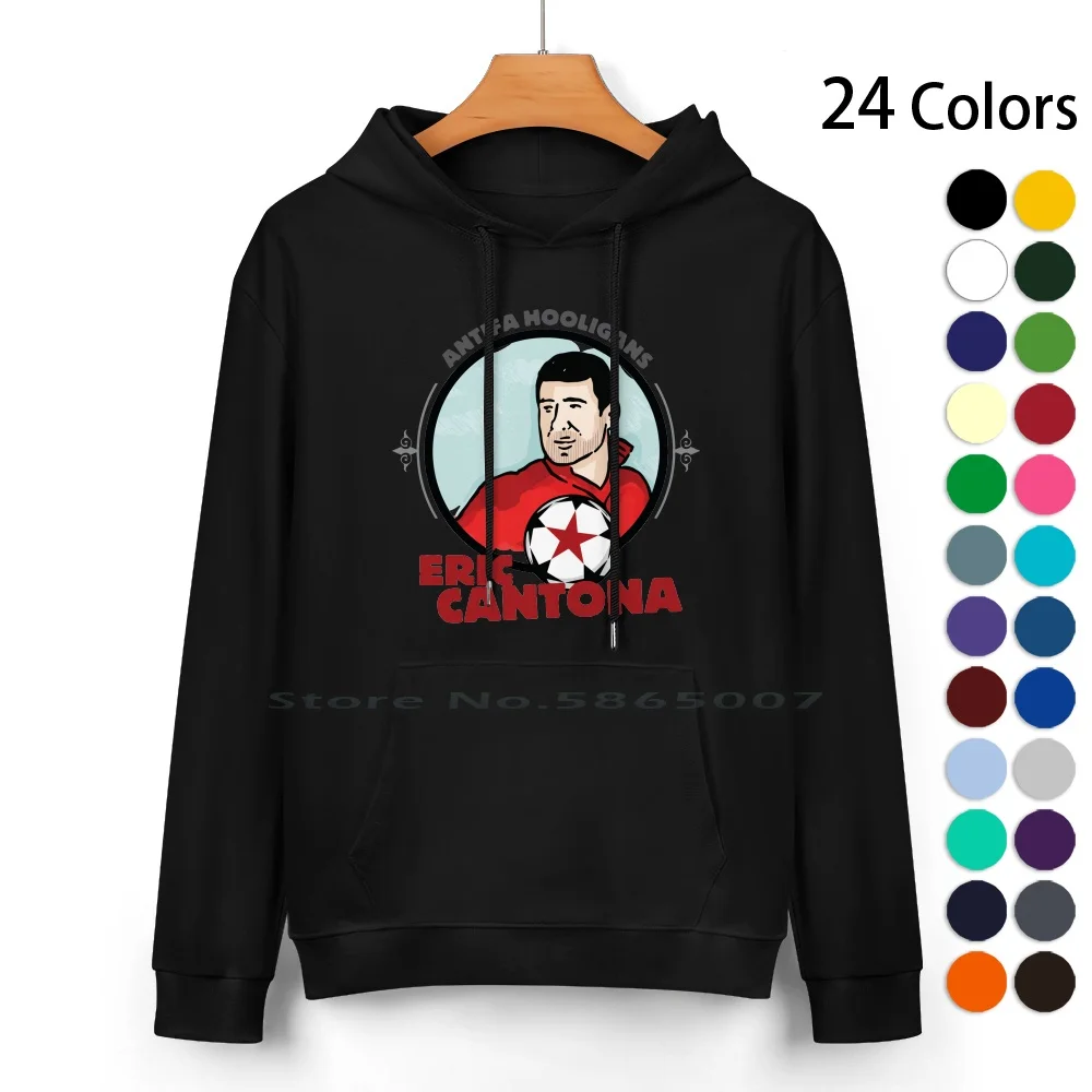 Eric Cantona-Antifa Cotton Hoodie Sweater 24 Colors Eric Cantona Football Flying Kick Hooligans Premiere League Anti 100%