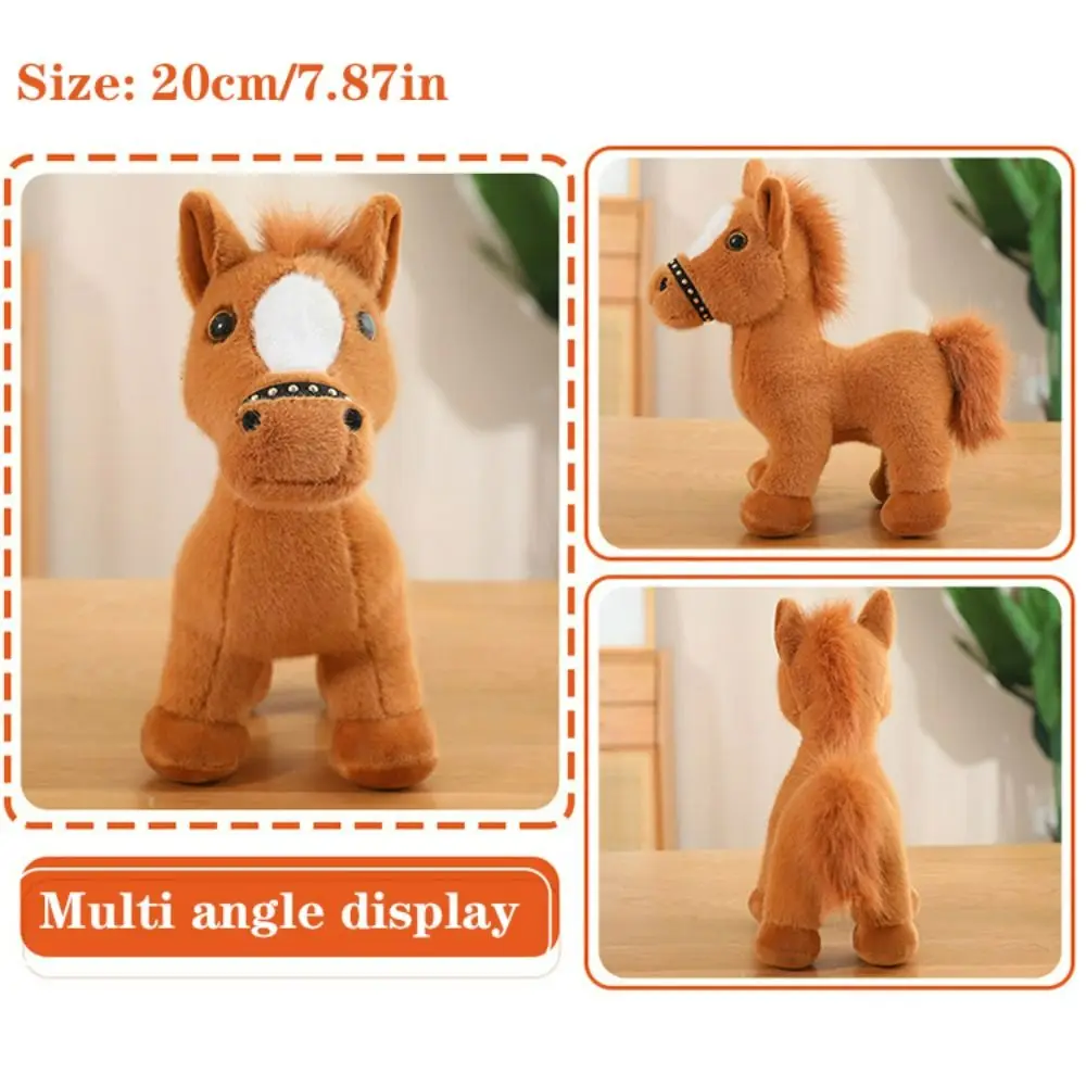 Dessin animé + PP coton petit foal 20 cm objets de collection Simulation cheval réaliste Animal cadeau