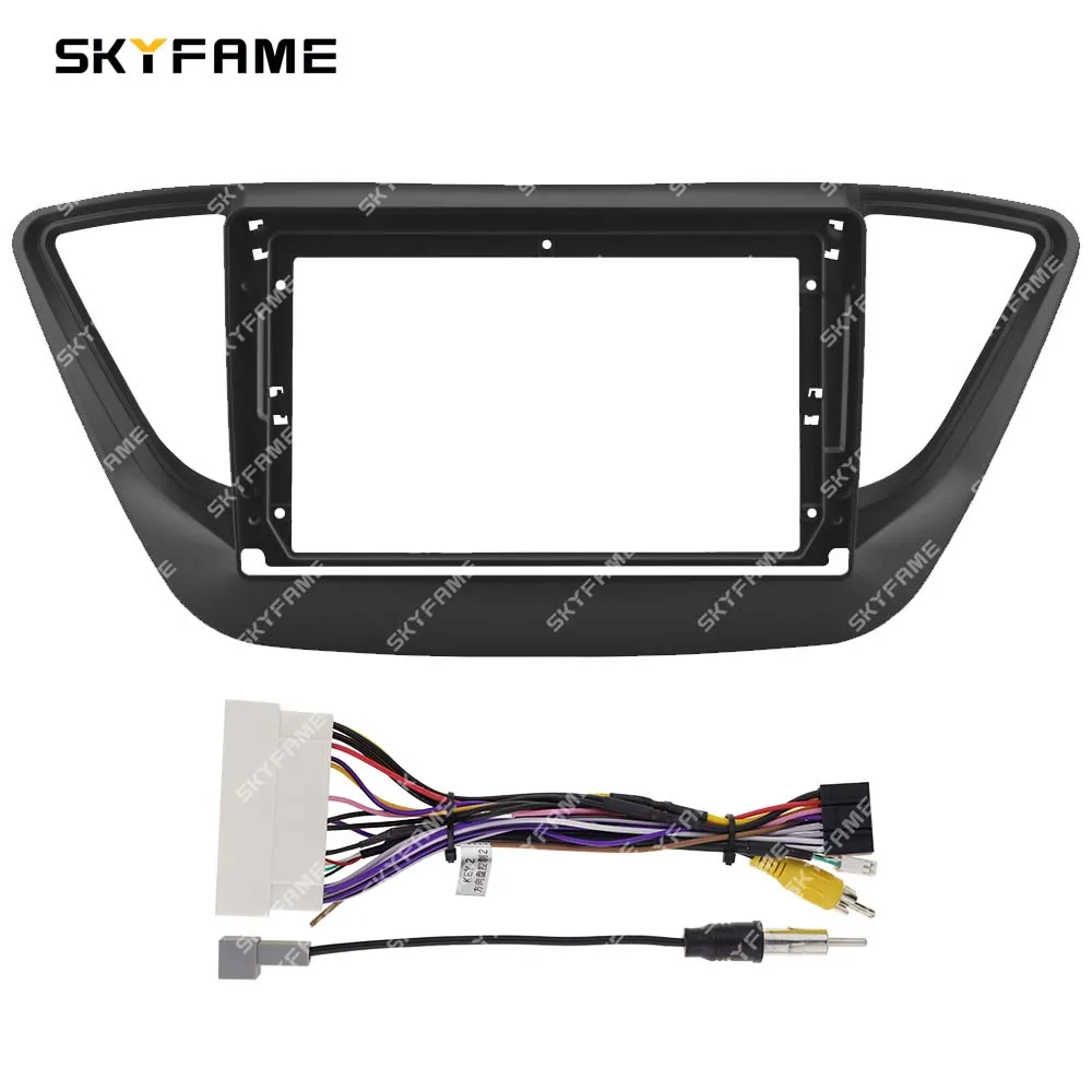 SKYFAME Car Frame Fascia Adapter Decoder Android Radio Dash Fitting Panel Kit For Hyundai Accent Verna Solaris