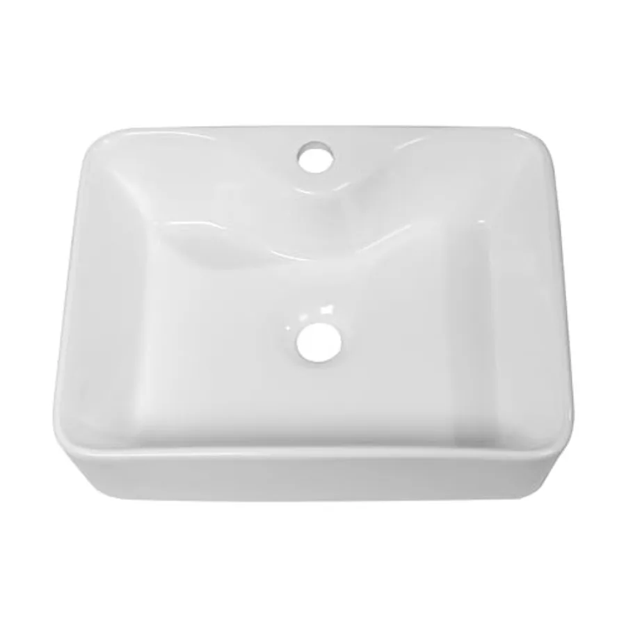 16x12 Rectangle Bathroom Vessel Sink Porcelain Ceramic White Vanity Sink Above Counter Modern Sink for Lavatory Hotel Art Basin