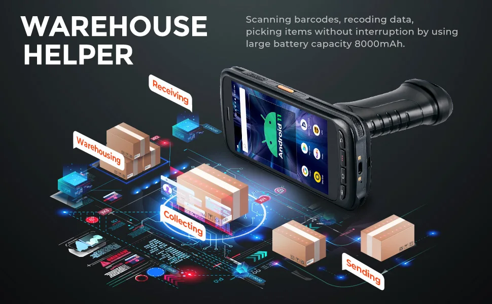 Chainway C72 Android 11.0 Barcodescanner Robuster Handheld-PDA 4+64G Mobile IP65 Grade WiFi 4G GPS WiFi für die Datenerfassung – Detail 2