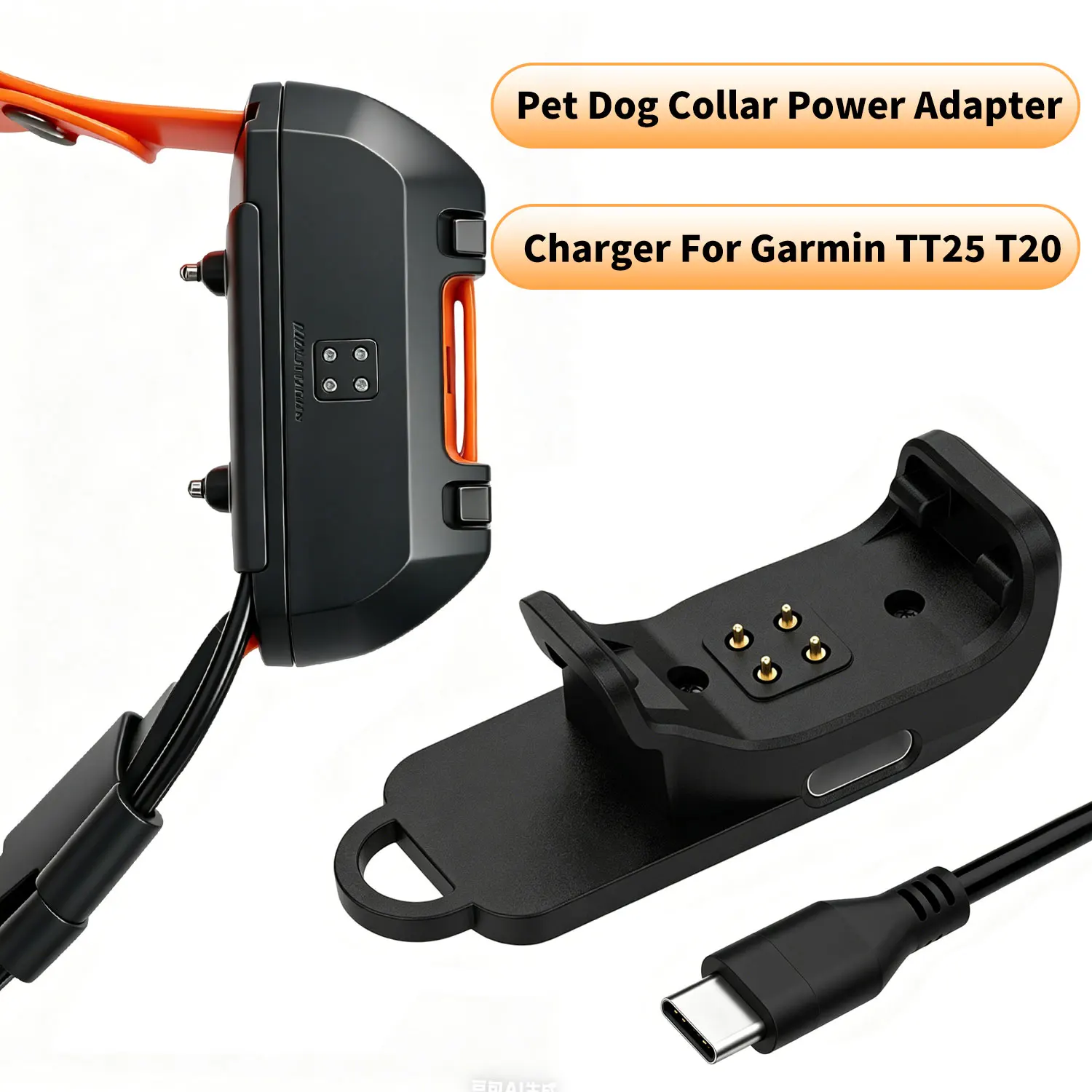 

Universal Dog Collar Charger Adapter For Garmin Pet Dog Collar Compatible with TT25 T20 Type C Input for Most Pet Collars