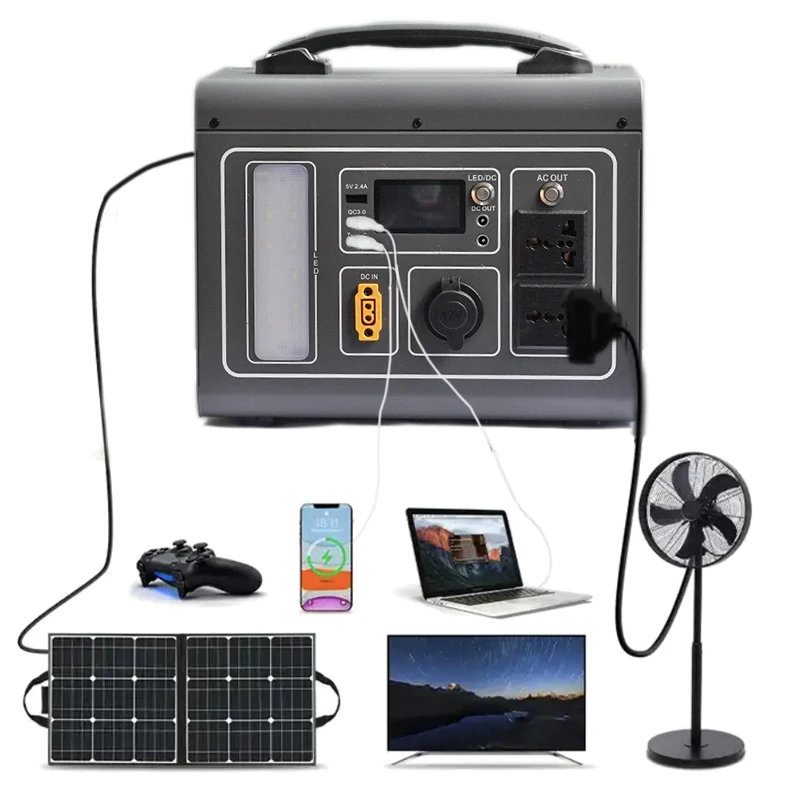 500W 555Wh Portable Power Station With 500W (Peak 1000W) AC Outlet Solar Generator For Outdoor Camping RV And Emergency