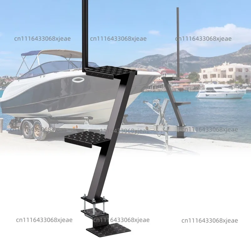 Heavy Duty Third Step Marine Trailer Step with  Handle Non-slip Surface Universal Tongue Pedal