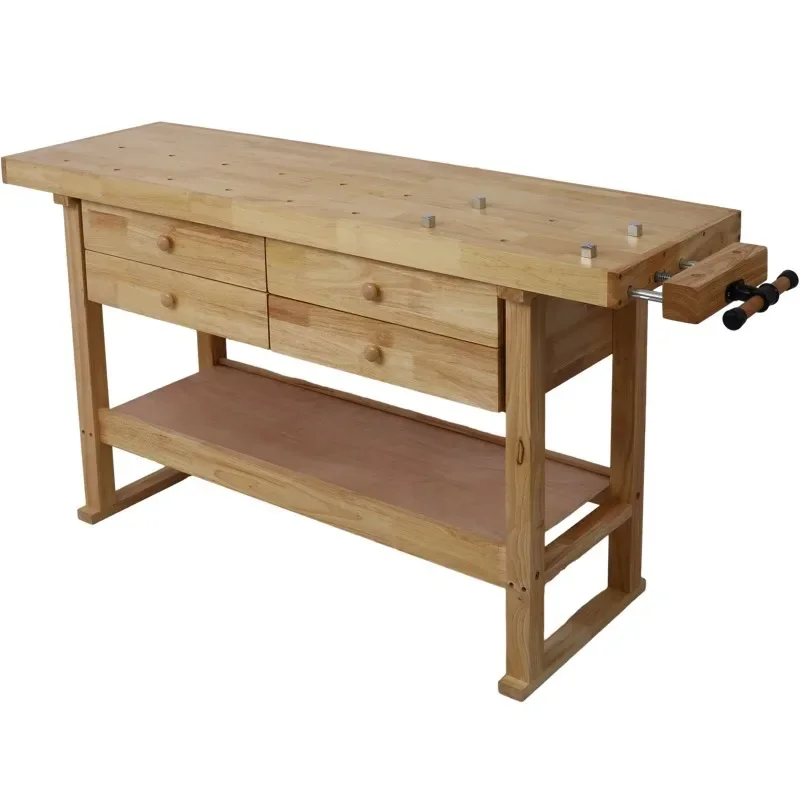DB 60in steel workbench with 4 drawers wooden workbench for garage workshop and home condition new and used