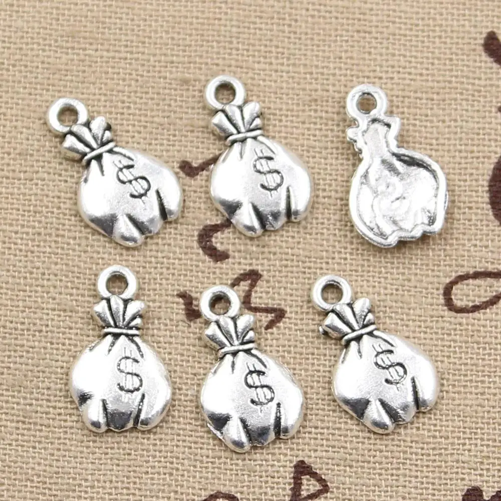 30 sztuk Charms worek pieniądze dolarów 19x11mm wisiorek Handmade Making fit, w stylu Vintage TibetanBronze,DIY dla naszyjnik