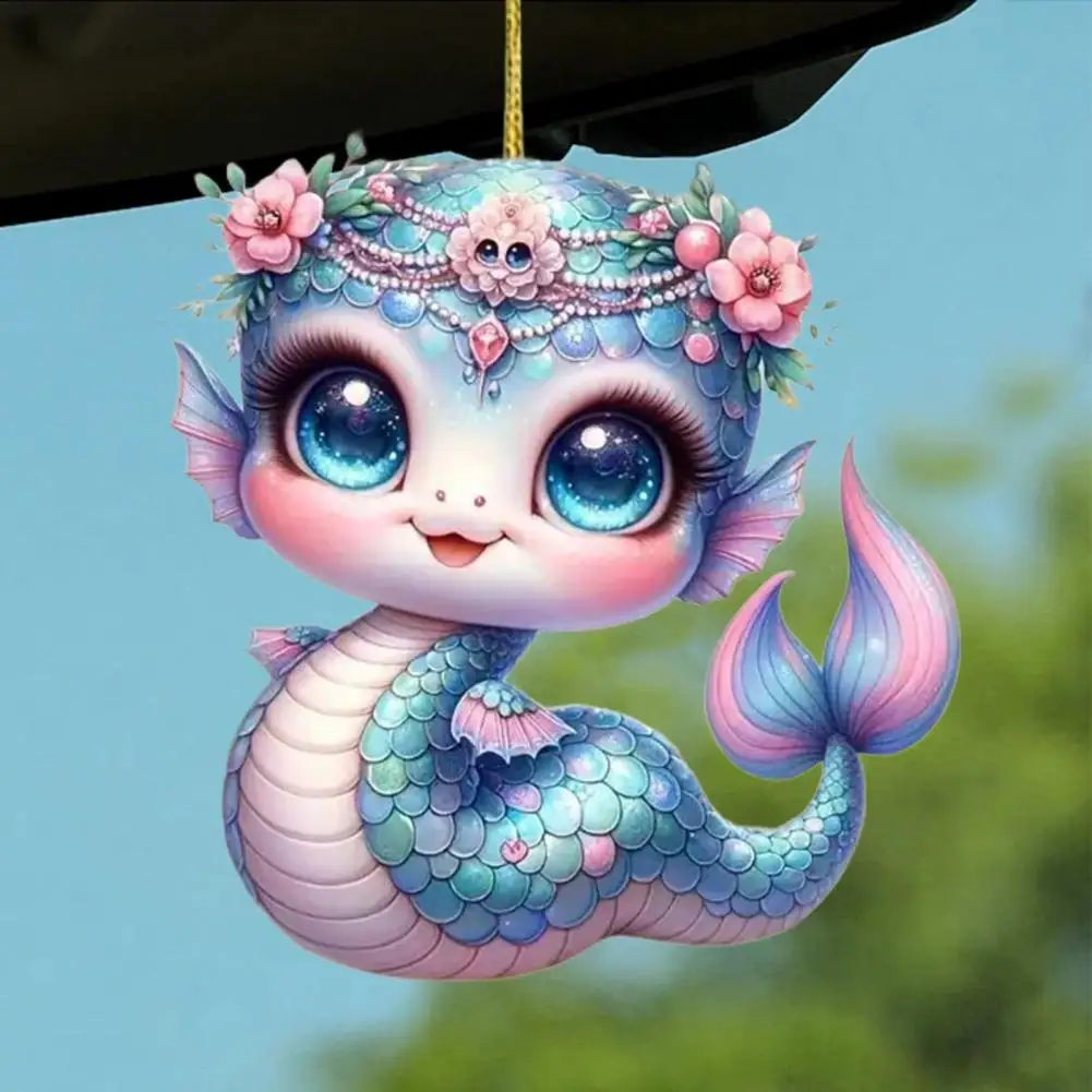 

Personality-filled Hanging Accessory Cartoon Style Hanging Accessory Mermaid Snake Car Pendant Acrylic Decoration for Christmas