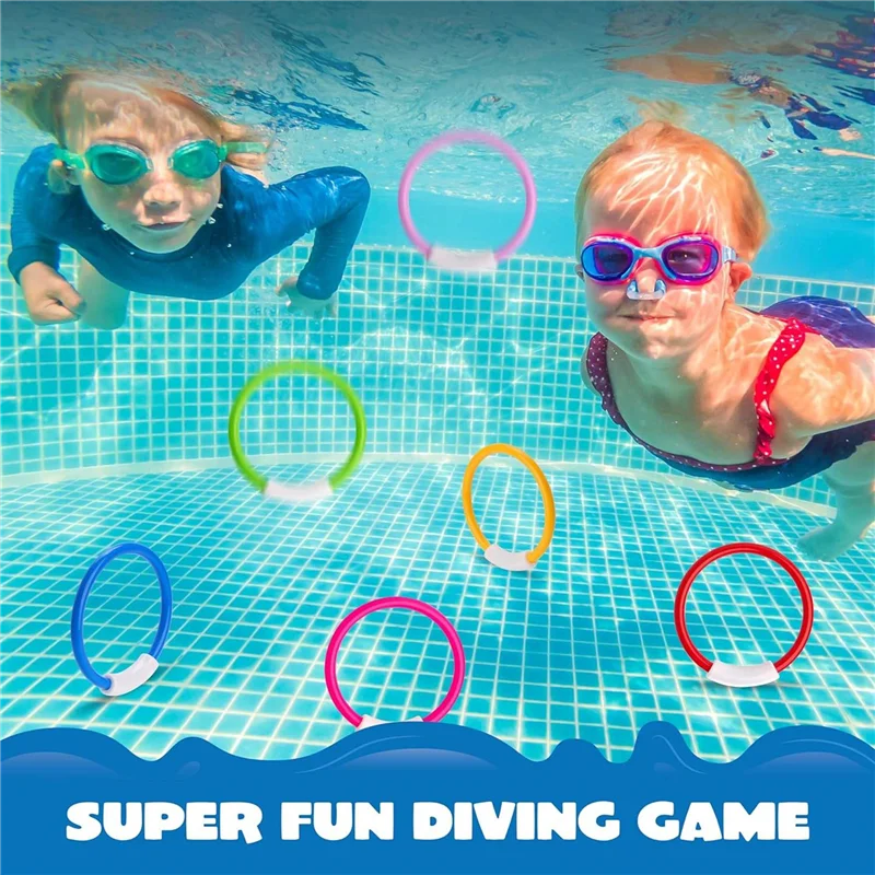 

B05C-8PCS Кольца для дайвинга Игрушки для бассейна, красочные кольца для бассейна для детей, подводное обучение, кольцо для дайвинга в бассейне для детей легко