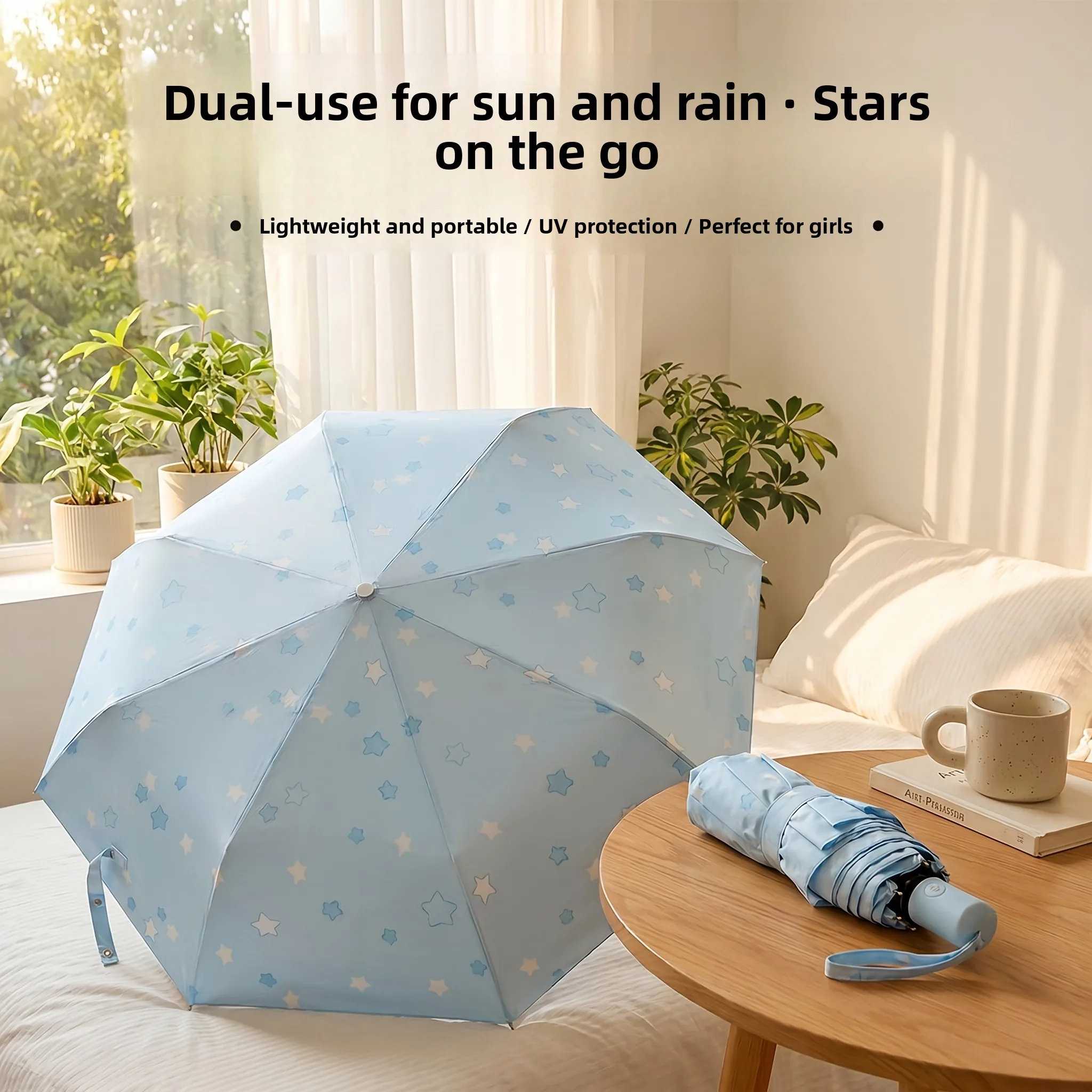 

Portable Compact Umbrella for School Use Youth Resistant to Wind And Sun Protection against Ultraviolet Light Foldable Umbrella