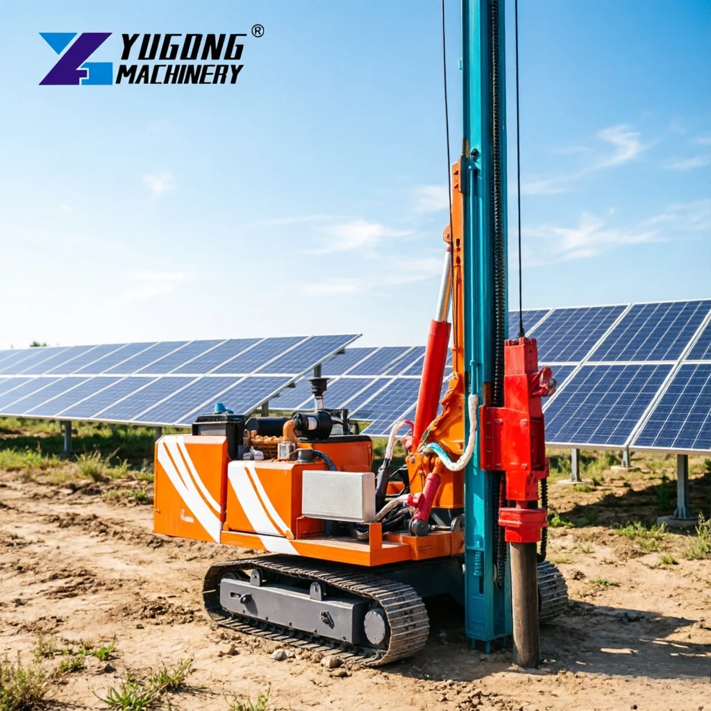 Hydraulic Solar Panel Pile Ramming Machine Vibro Hammer Mini Pile Driver for Photovoltaic Power Station Projects Customized