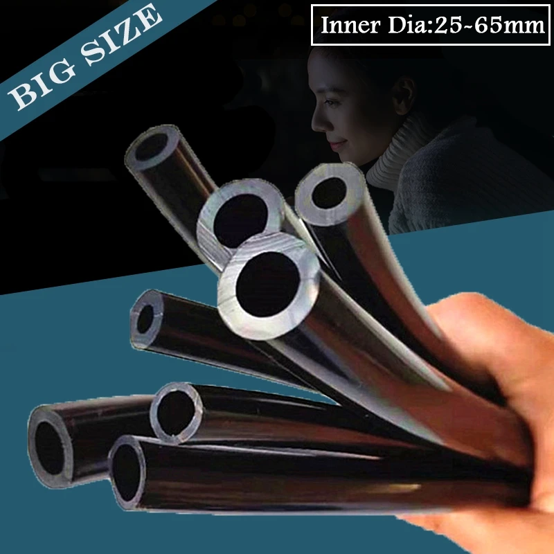 Big Size Inner Diameter 25-65mm Black Silicone Gel Hose High Presure Air Pump Rubber Pipe Heat Resistant Insulated Flexible Tube