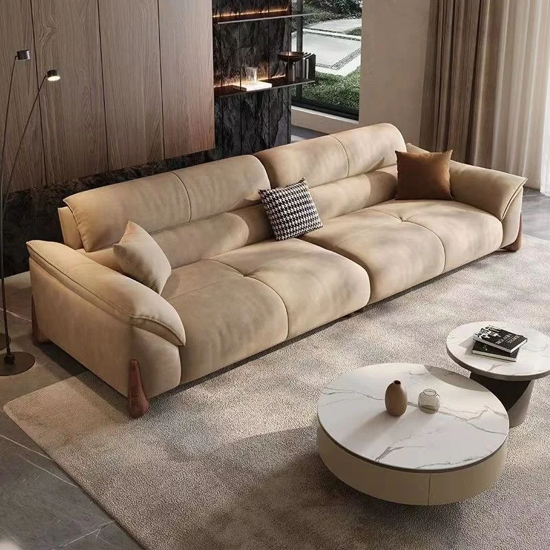 Fabric sofa living room, modern simple matte cloth sofa anti-cat scratch