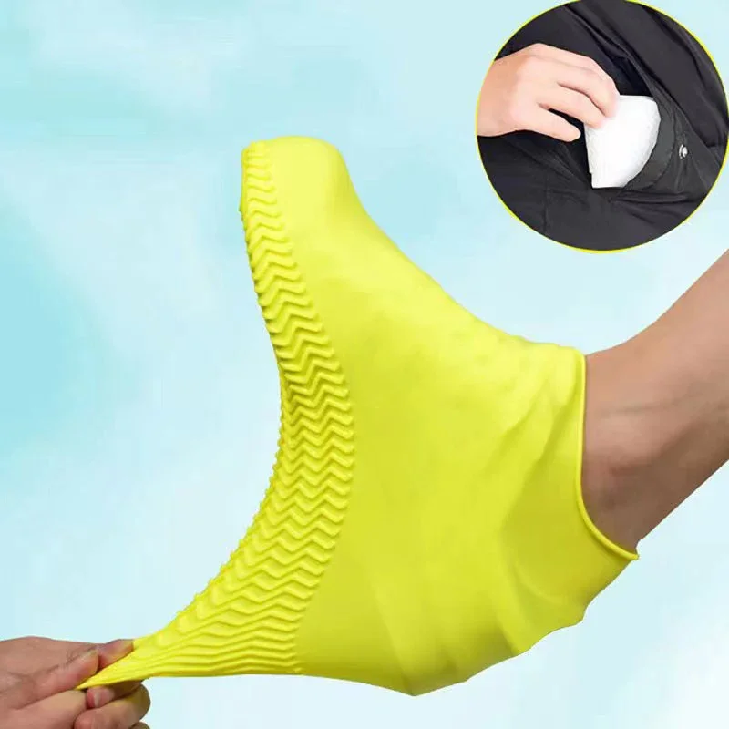 1 Paar Unisex Waterdichte Antislip Siliconen Schoen Hoge Elastische Slijtvaste Regenlaarzen Voor Buiten Regenachtige Dag Herbruikbare Schoenovertrek