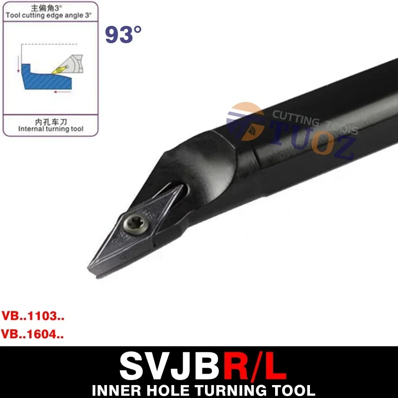 TUOZ CNC Internal Turning Tool Lathe Boring Bar Tool Holder S32T-SVJBR16 S32T-SVJBL16 S32T 32mm SVJBL16 93° VB16 SVJBR16