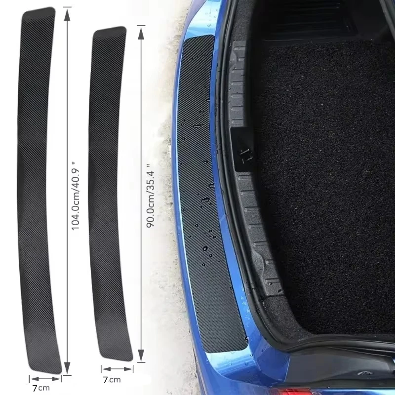 3D Carbon Fiber Sticker Car Threshold Protective Film Scratch Resistant Waterproof Matte Black Sticker Car Trunk Pedal Sticker