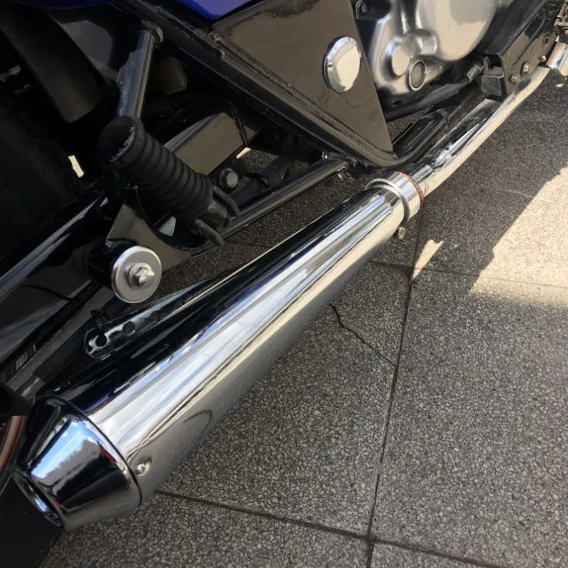 Silenziatore di scarico universale per moto da 17,5 pollici, stile retrò vintage classico, per Cafe Racer, Bobber, Chopper, Custom