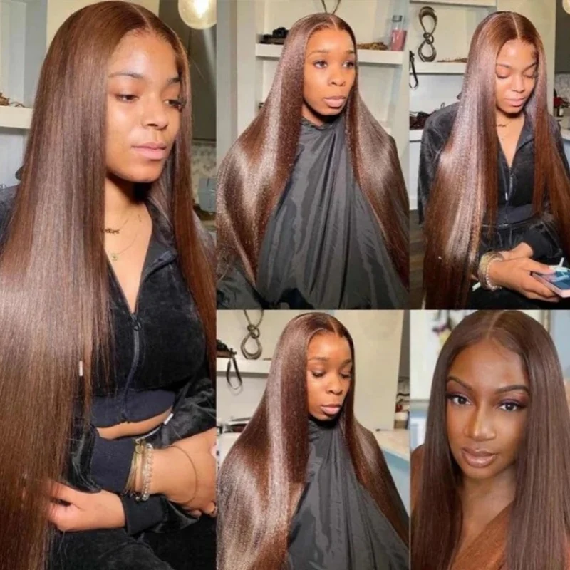 10-26 28 30 Inch Lichtbruin Chocoladebruin Menselijk Haar Bundels Bot Recht 100% Menselijk Haar Weverijen Braziliaanse Hair Extensions