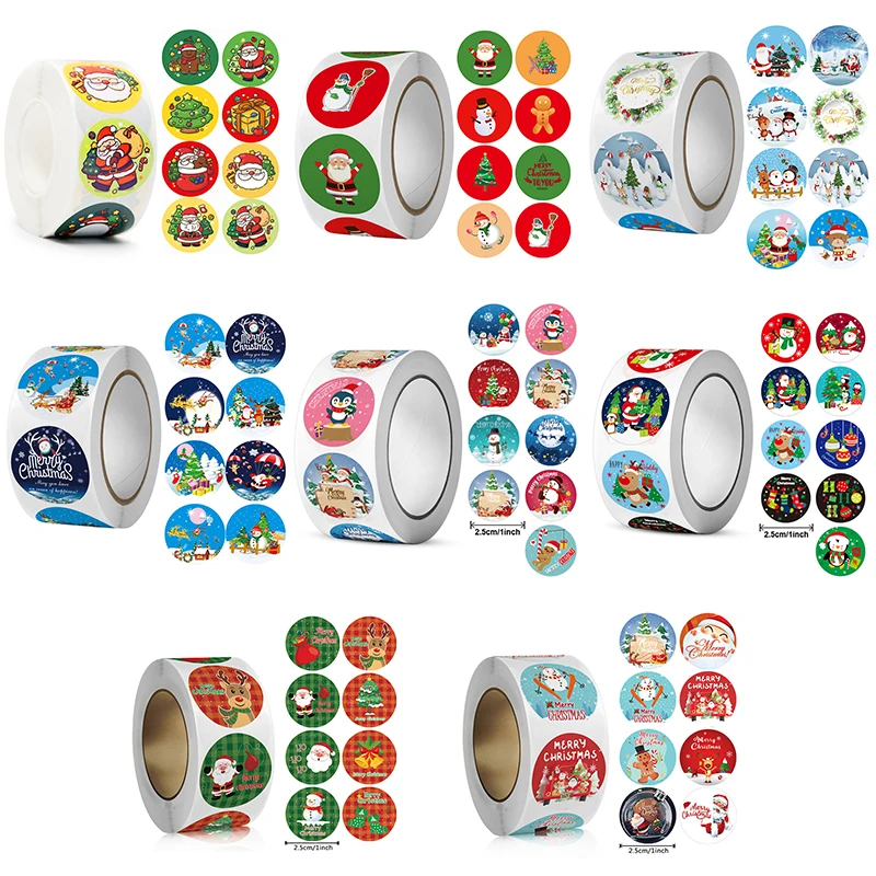 500 шт., наклейки на Рождество