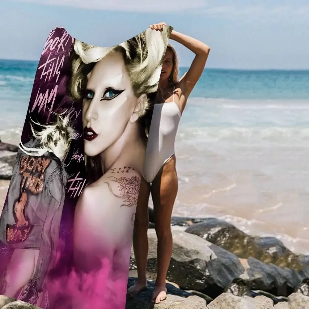 

L-lady G-gaga Горячий музыкальный альбом Пляжные полотенца Полотенце для душа Сауна Путешествия Спа Микрофибра Быстросохнущие аксессуары для спортзала Милый декор комнаты