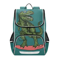 Primário do arco-íris dos desenhos animados dinossauro Design Schoolbag para crianças, multi bolsos saco de livro, mochilas japonesas para meninos e meninas, novo