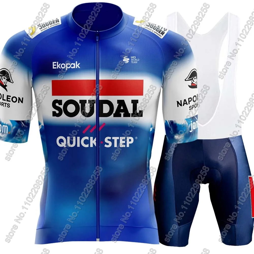 Soudal Quick Step 2024 maglia da ciclismo World Champion Set uomo francia Tour abbigliamento da ciclismo tuta da bici da strada tuta da bicicletta