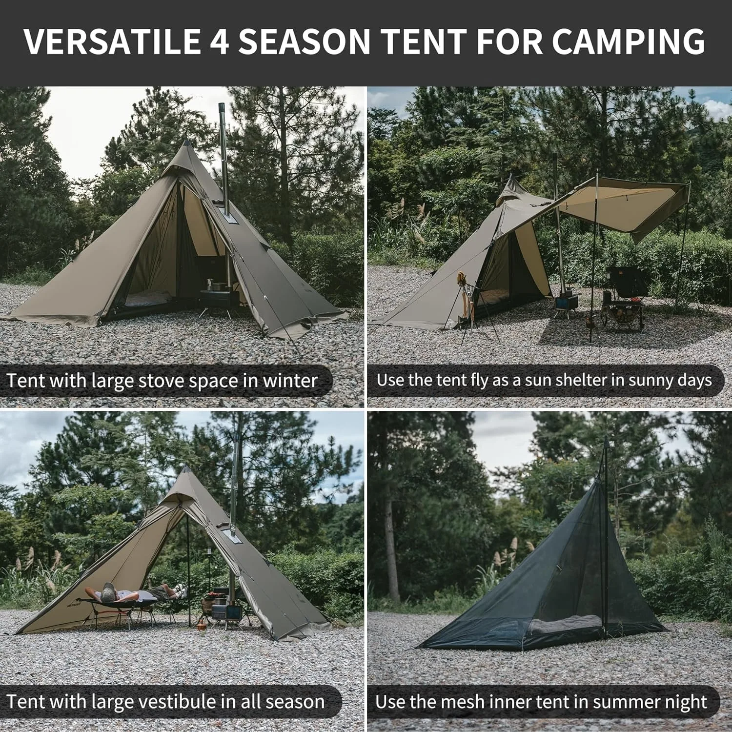 Ultralight Pyramid Camping Tent 8
