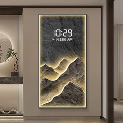Home Decor LED Lights Digital Display Wall Clock Living Room Wall Decoration Hanging Painting Digital Electronic Clock