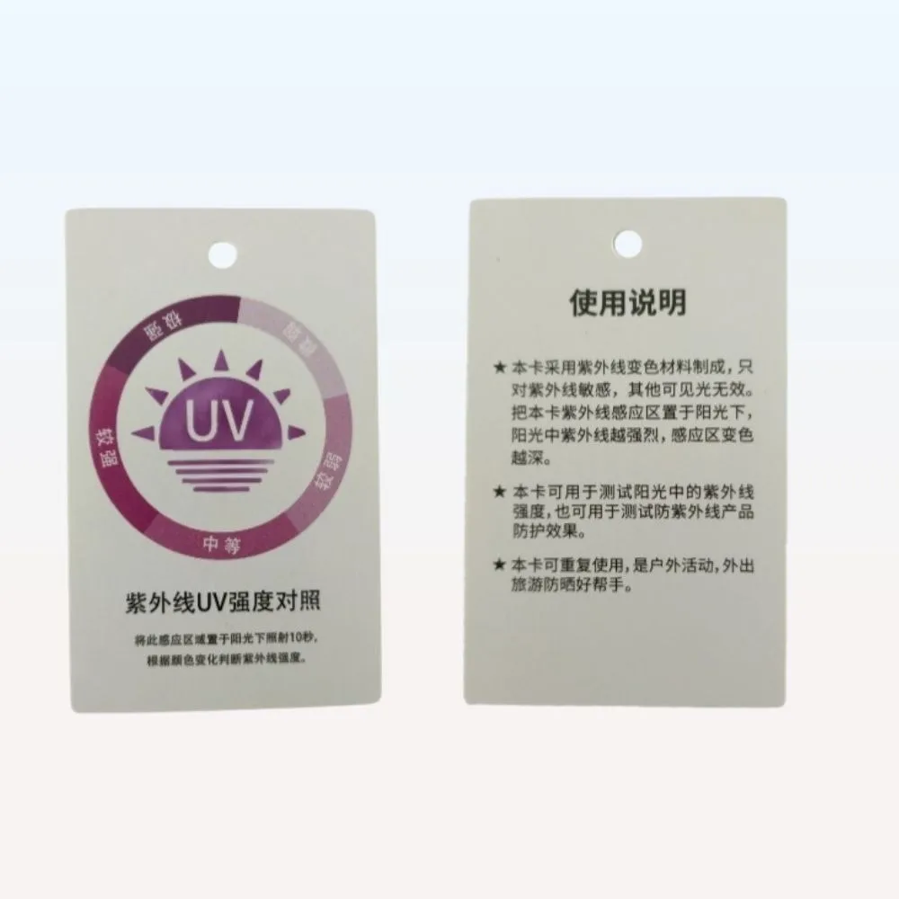 Sun Protection UV Sensor Card Quick Test Reusable Sun Protection Card Lightweight Easy to Carry UV Test Card Outdoor