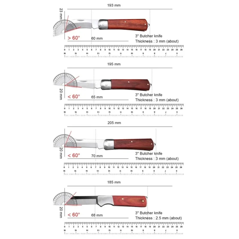 Coltello per disossare lama forgiata a mano coltello per innesto BBQ affettare carne frutta coltelli da cucina manico in legno coltello pieghevole