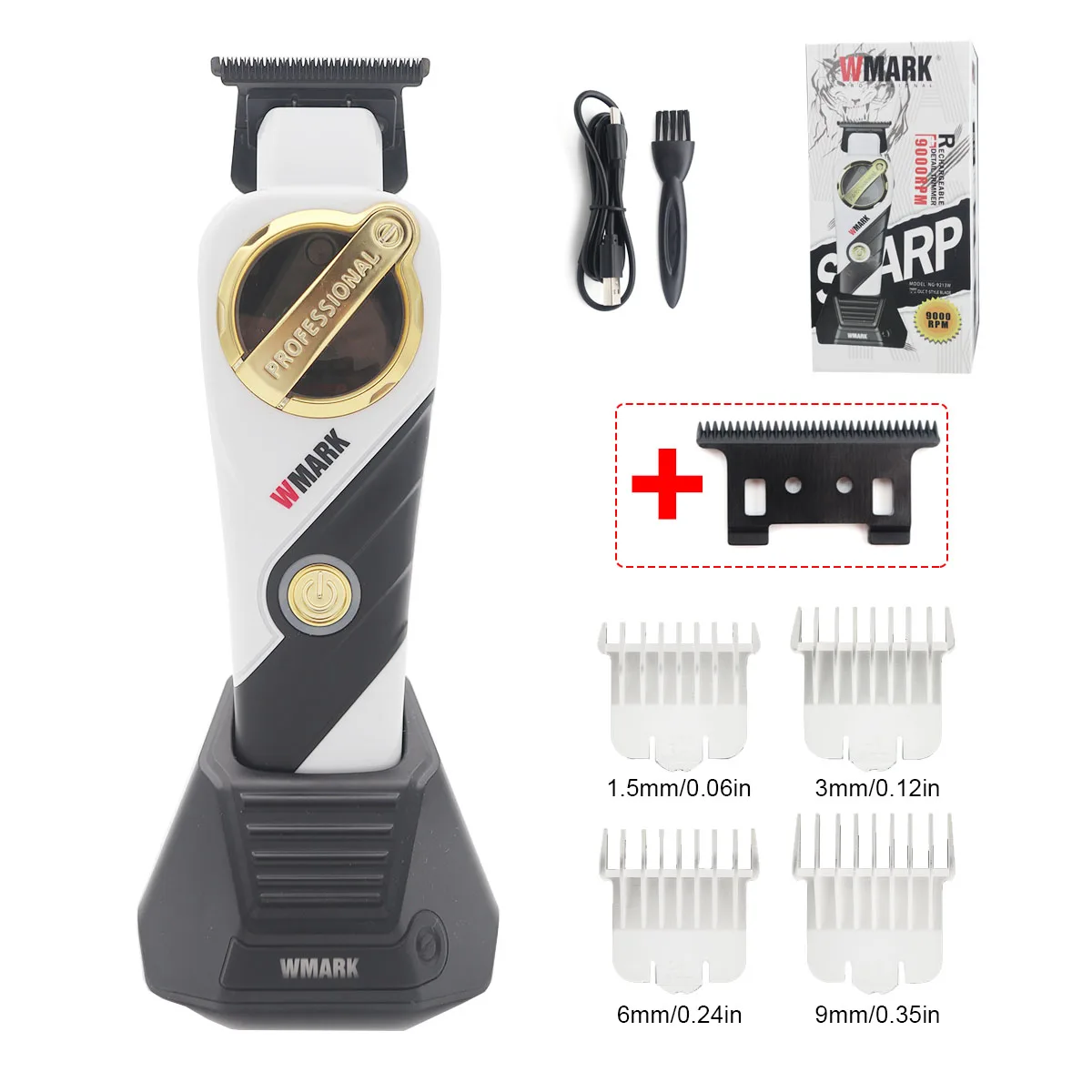 WMARK NG 9213 9000 RPM Magnetic Motor Hair Trimmer for Men DLC T
