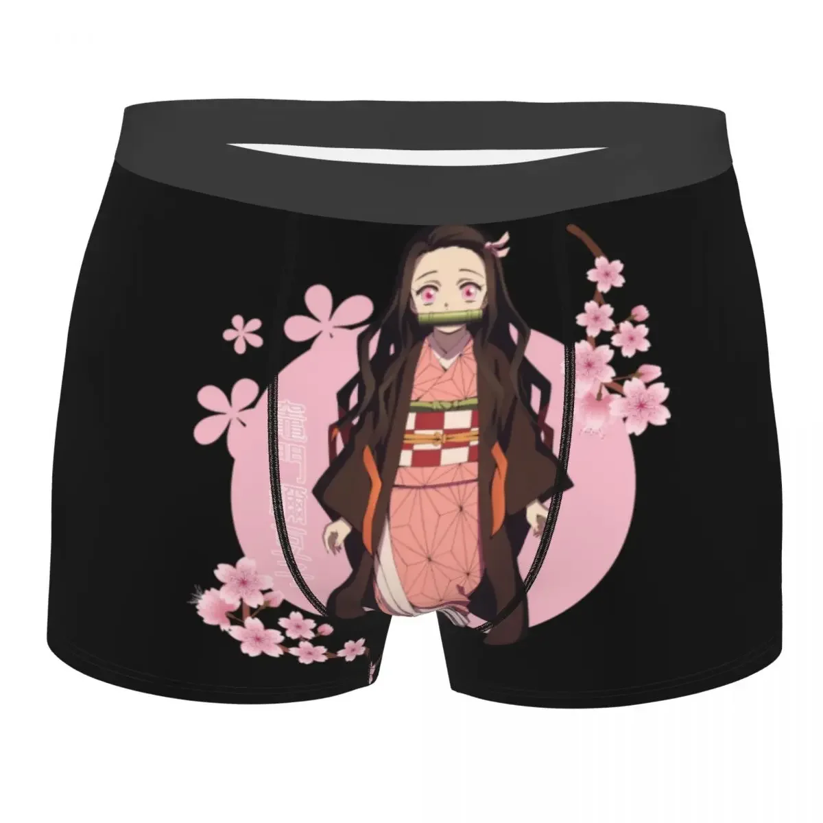 Custom Nezuko Kamado Boxers Shorts Men's Demon Slayer Anime Briefs Underwear Novelty Underpants