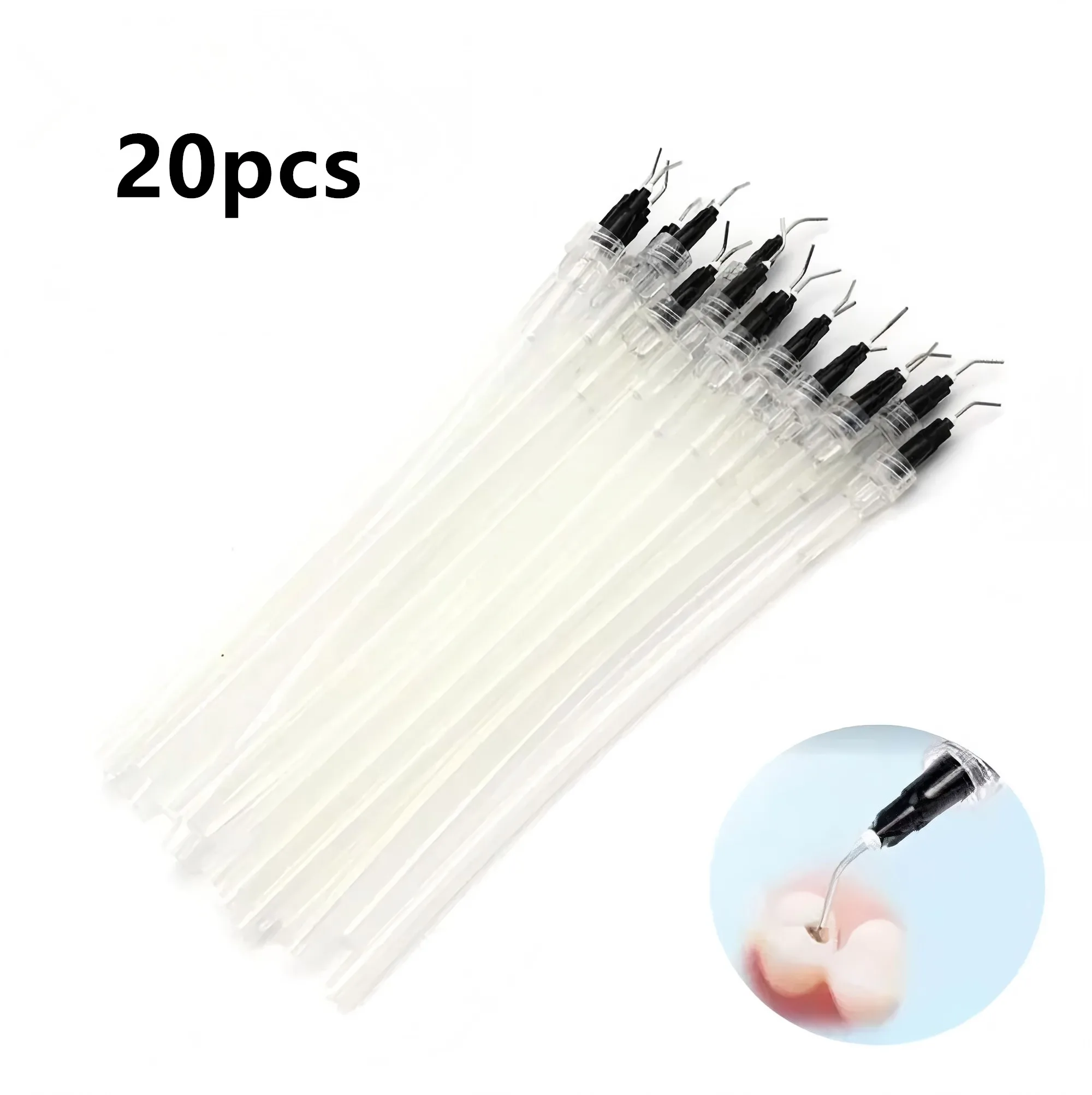 20Pcs Dentistry Oral Instrument Dental Disposable Saliva Ejector Aspirator Suction Pre-Bent Tips with Syring Needle Tip