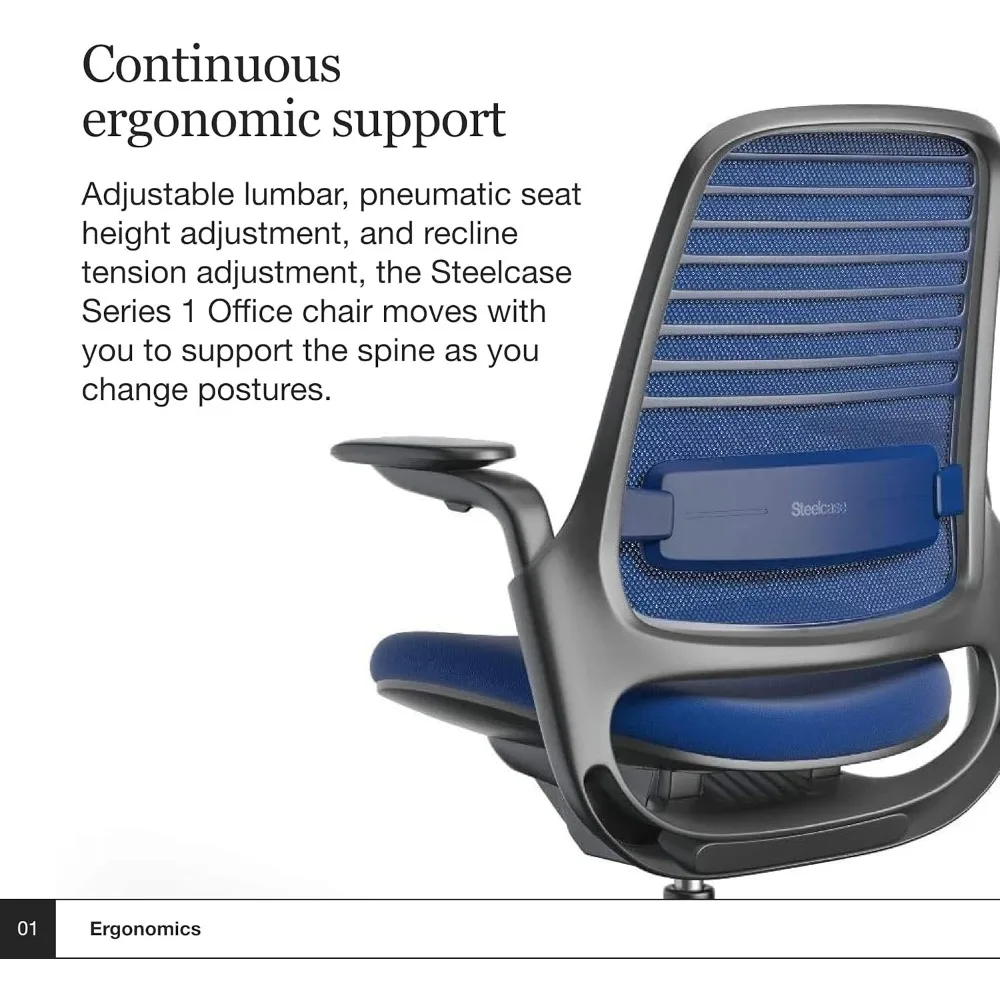 Series 1 Ergonomic Office Chair - Responds to Your Body Weight - Perfect for Home - 8+ Hour Sit Time