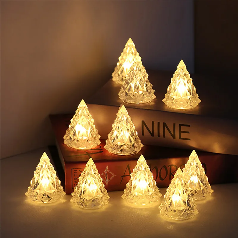 MOONBIFFY Mini Crystal Iceberg Warm Night Light Flameless Lights Indoor LED Lamp Home Table Bedroom Decoration Valentine\'s Day