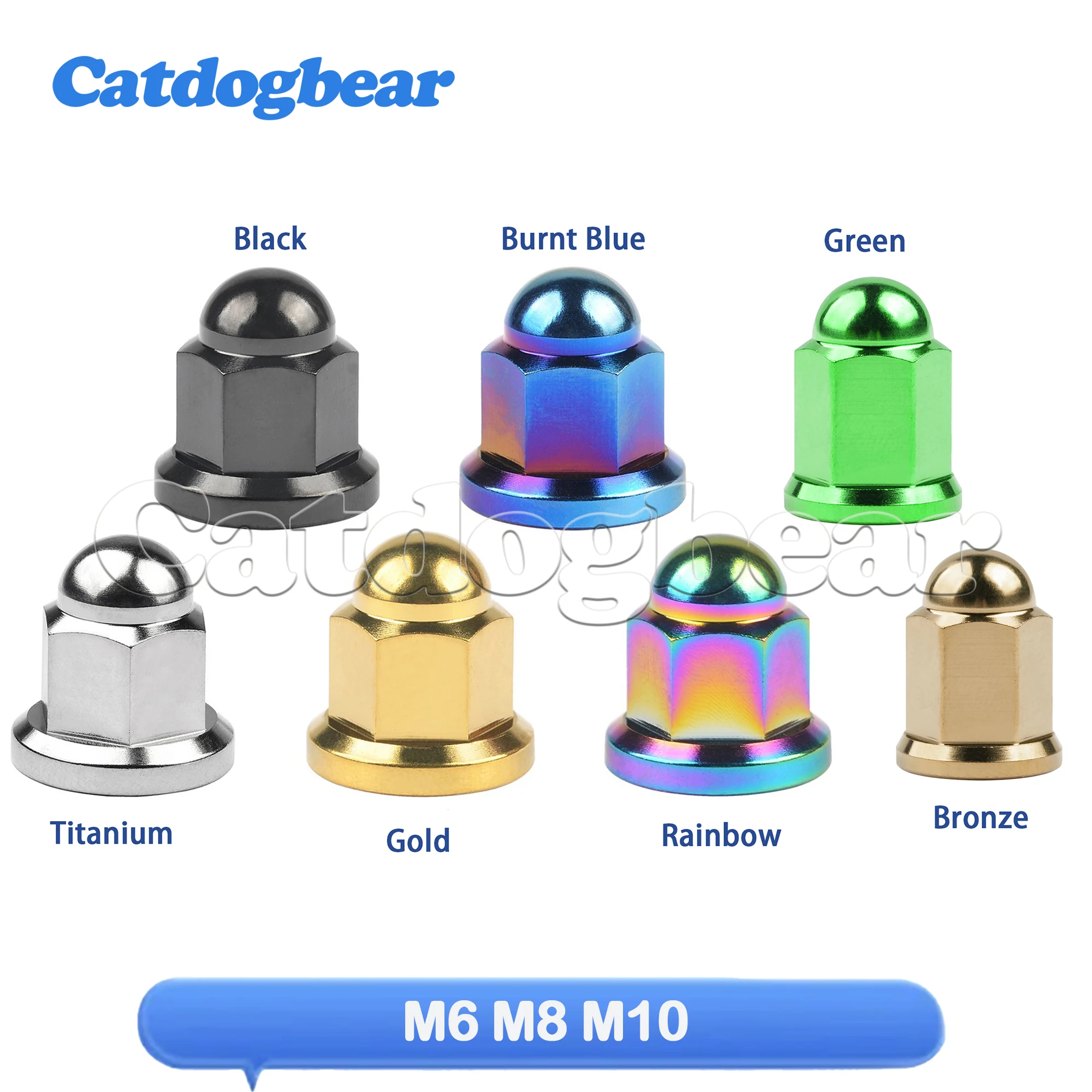

Catdogbear Titanium Titanium Dome Head Nut M6X1.0mm M8/M10X1.25mm for Bicycle Motorcycle Nut