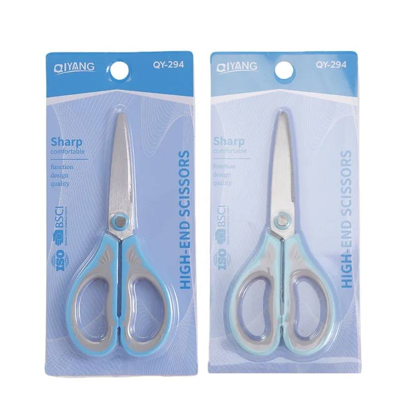 Student Scissors 2-piece Set with Comfortable Grip and Steel Knife (Blue+Green) Convenient and Practical Handmade Tool