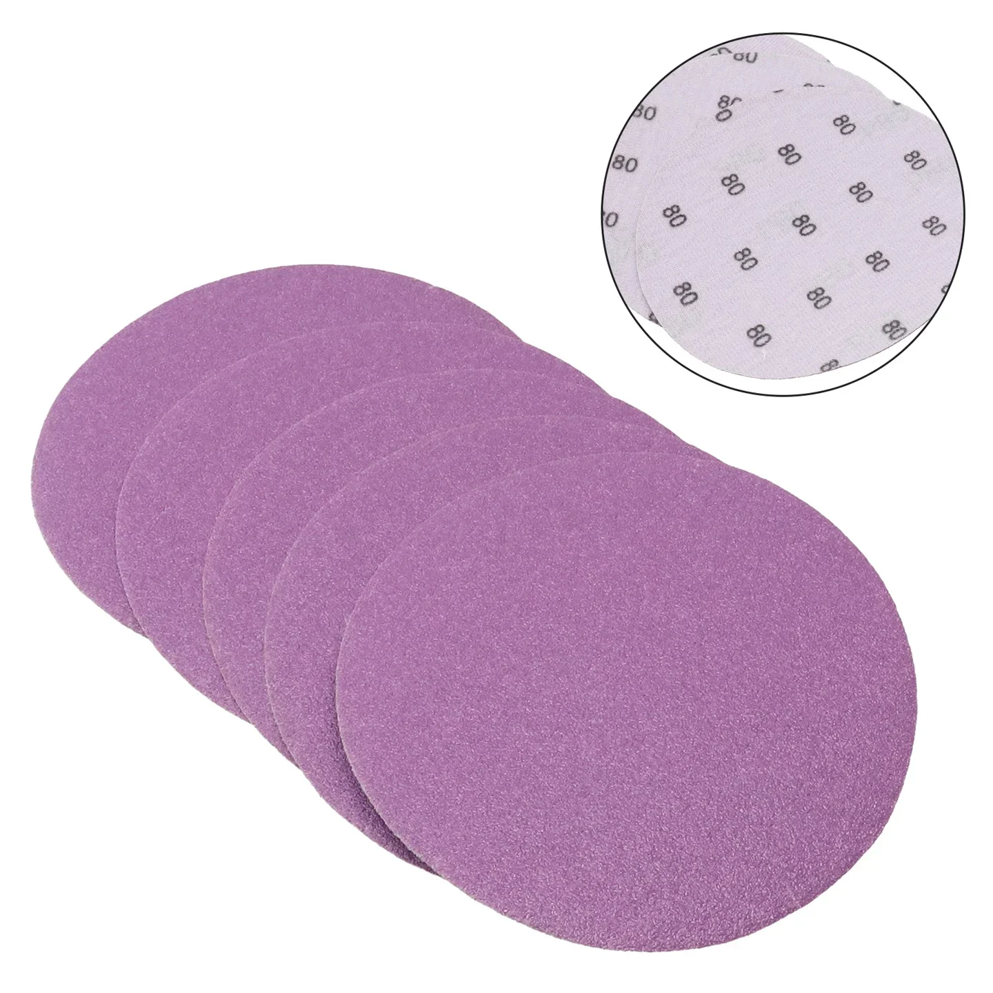 

5pcs 5 Inch Sanding Disc Waterproof White Corundum Sandpaper 60-1000Grit Sandpaper For Wood Metal Grinding Automotive Polishing