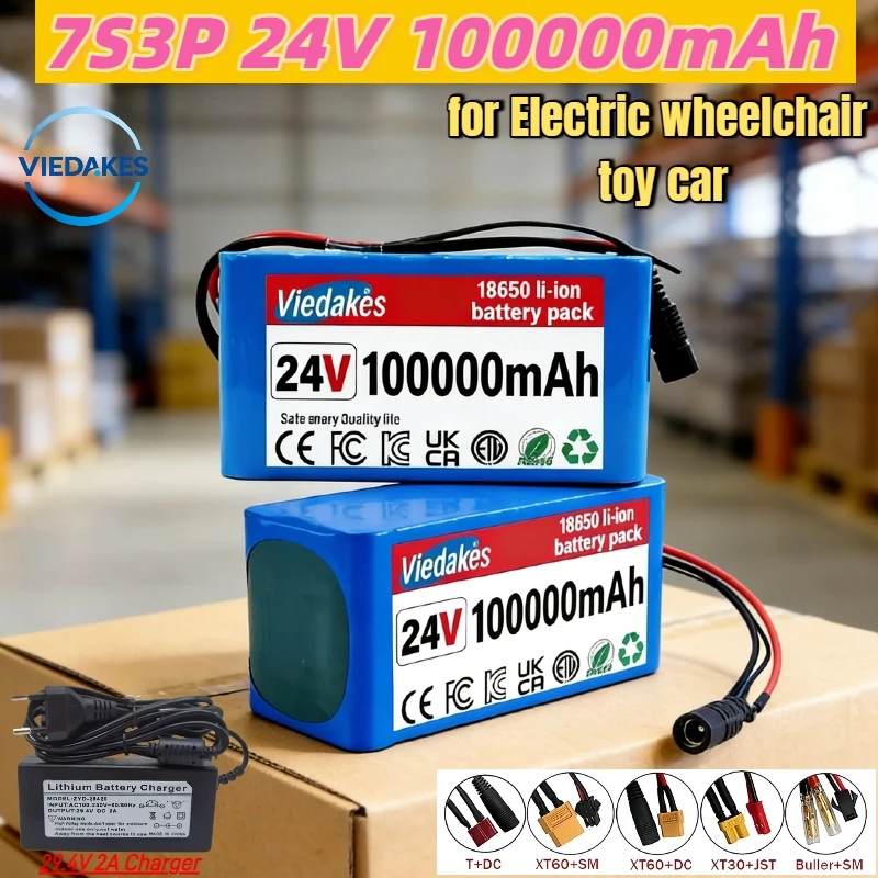 

29.4V 100Ah 7s3p 18650 battery lithium battery Suitable for 24V-29.4V motors Lithium ion Battery pack + 2A Charger.