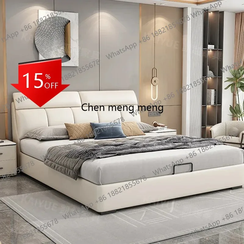 

Q181 Design Wooden Bed Modern Massage Luxury Headboards Leather Sleeping Princess Bed Comfortable Beliche Lounge Suite Furniture