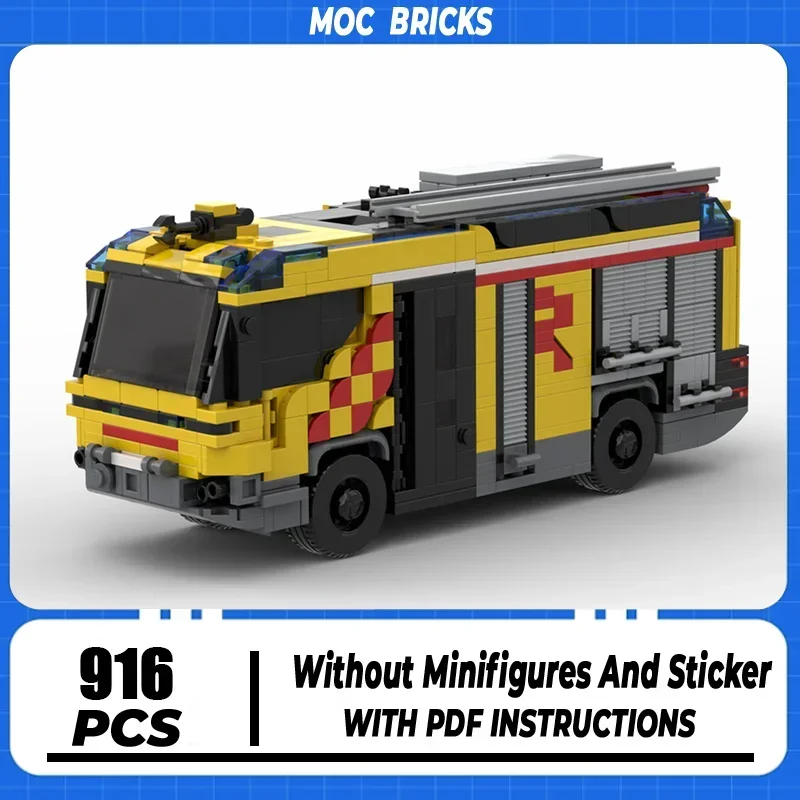 

Car Series YcMoc Building Blocks Berlin Dubai Hybrid Fire Truck Engine Technology Brick Brand-name Vehicle DIY Toy For
