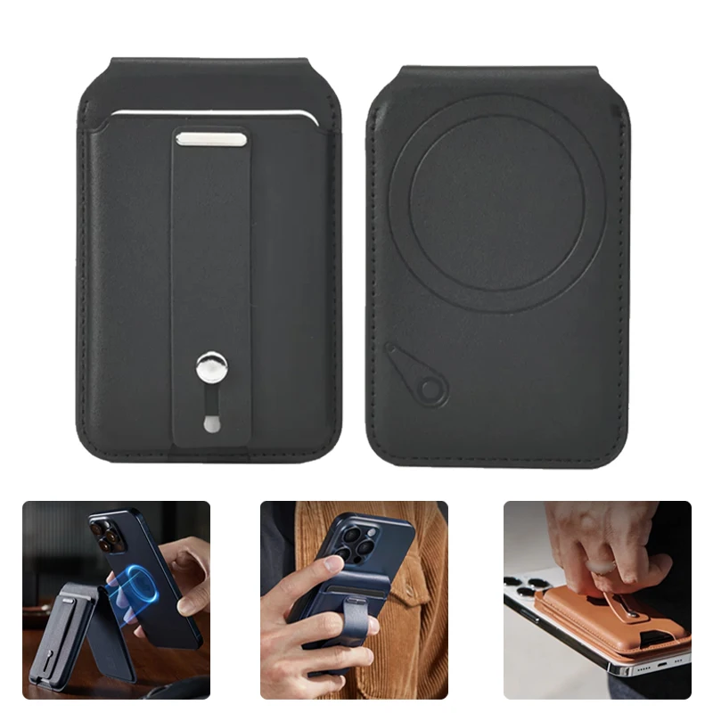 

For Magsafe Wallet with Full Find My Functionality Magnetic Wallet for iPhone 17/16 3,000g Magnet Strength with Adjustable Stand
